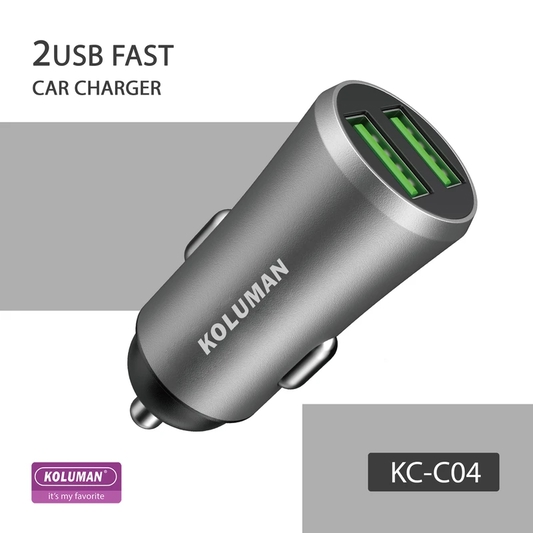 شارژر فندکی کلومن مدل KC - C04 به همراه کابل USB-C