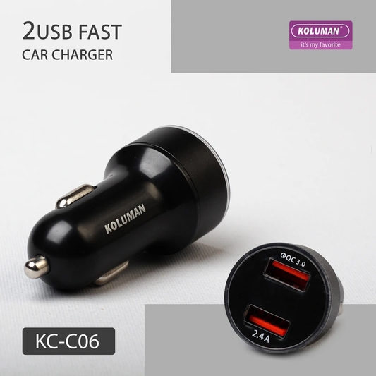 شارژر فندکی کلومن مدل KC-C06 به همراه کابل MICRO USB