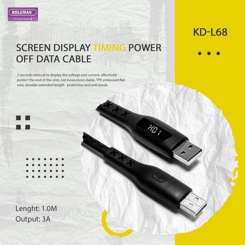 کابل تبدیل USB به microUSB کلومن مدل KD-L68 طول 1 متر