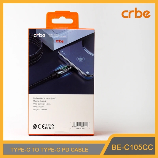 کابل USB-C کربی مدل BE-C105CC 120W طول 1.2 متر